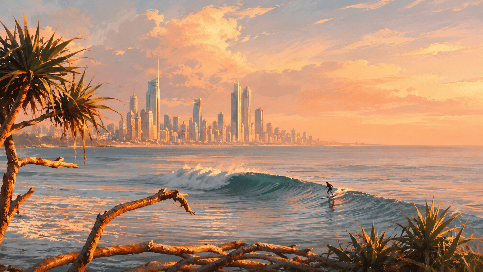 Surfer at Burleigh Heads, Gold Coast
